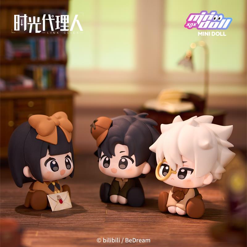Authentic Link Click Minidoll Time Agent Sit-Down Figure Soft Rubber Mystery Blind Box Collectible Toy Trendy College Series