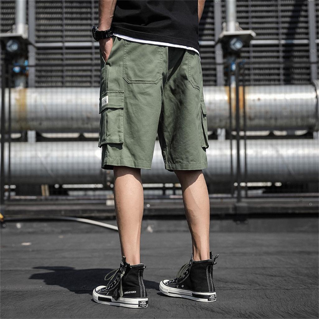 Men's Summer Loose Casual Camouflage Work Shorts, Large-sized Multi-pocket Mid-length Pants Without A Belt