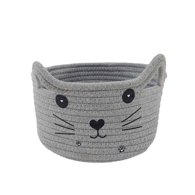 Woven Cotton Rope Storage Basket for Snacks and Desktop Organization