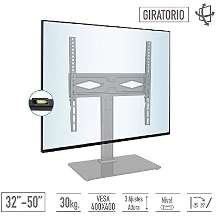 TM Electron TMSLC419 Support TV Universel Pour Table Ou Meuble, VESA 400 X 400 Mm, De 32" À 50", Max. 30 Kg, Idéal Pour Écrans Et