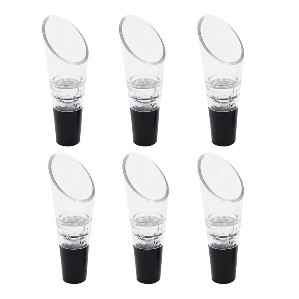 6pcs 2 In 1 Wine Decanter Spout Acrylic Bottle Stopper Eco Friendly Wine Air Aerator  Pub