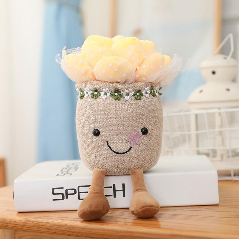 Artificial Dragon Beard Tree Pot Fleshy Hand Flower Plush Toy Cute Plant Series Home Decoration Girls Creative Gift