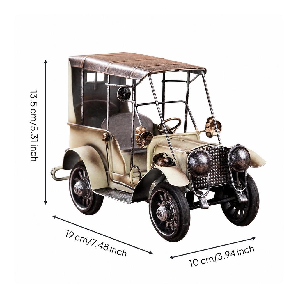 Retro Car Collectible Shiny Classic Open-Front Miniature Automobile Elegant
