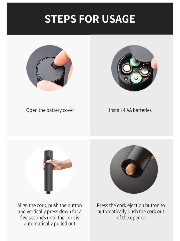 Cross-Border Electric Automatic Wine Bottle Opener, Plastic Material