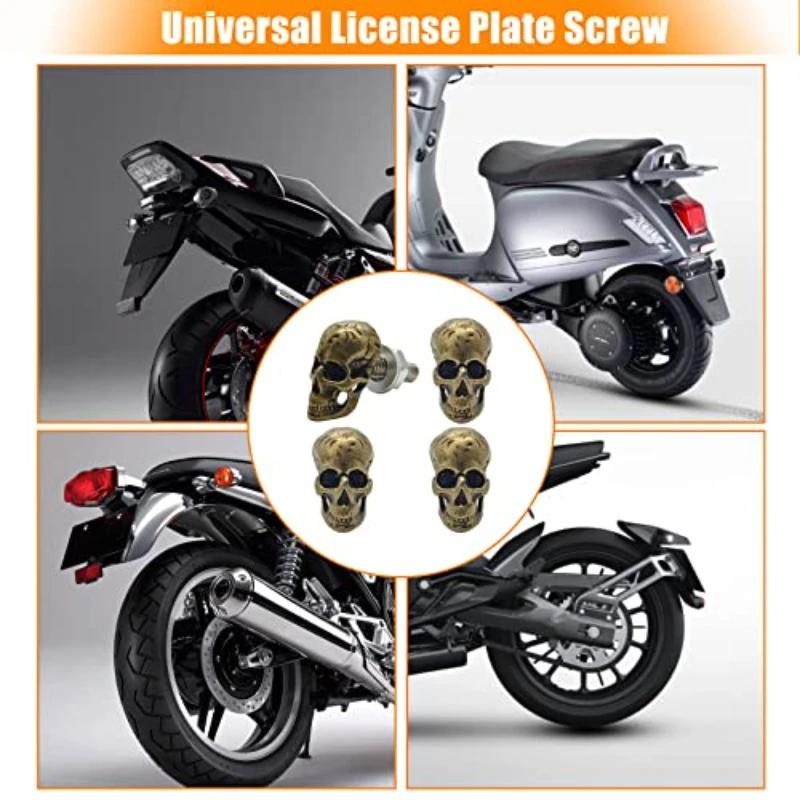 4pc Cool Truck License Plate Frame Screws Motor License Plate Bolts Stainless Steel Spikes Fastener for Car Motorbike Trim Kits