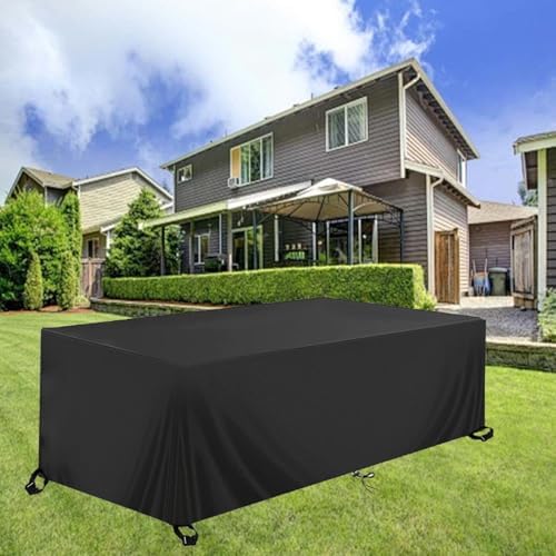 Waterproof Outdoor Furniture Cover 310x150x105cm Rectangular Patio Table Cover Anti-UV 600D Oxford Garden Furniture Rain Dust Protection