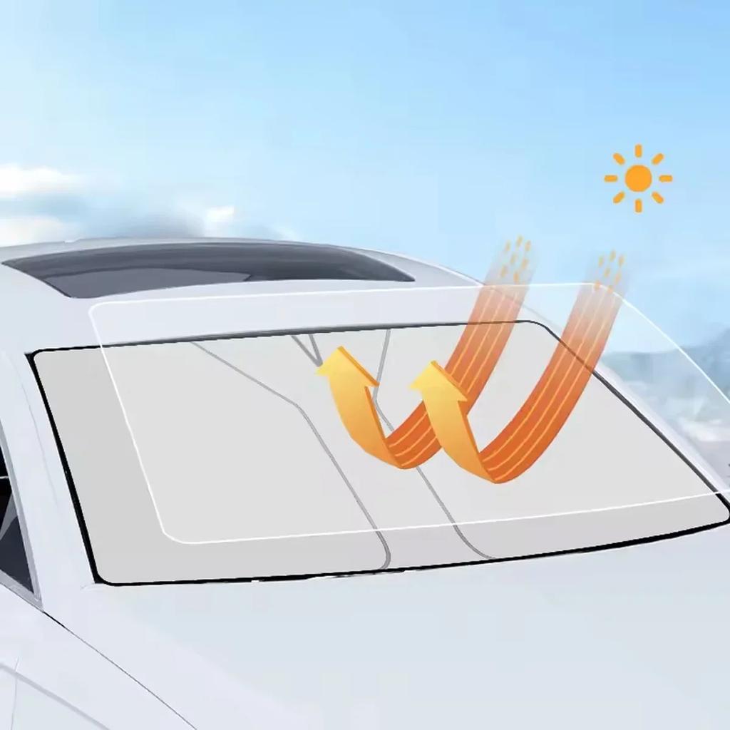 Folding Car Sun Shade Front Window UV Reflective Sunahades Auto Summer Cooling Sun Visor Car Sunscreen Blocks Auto Sun Shade