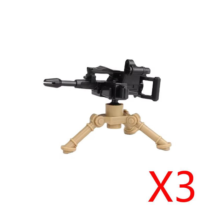Army WWII Soldier Figure Armaments Brick Playset Gatling M2 Heavy Machine Aviation Gun NSV Bullet Chain Mortar ZB53 Toys Playsetss T12