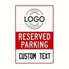 Custom 20x30cm Aluminum Reserved Parking Sign, Anti-Oxidation Metal Wall Decor for Business & Commercial Lots