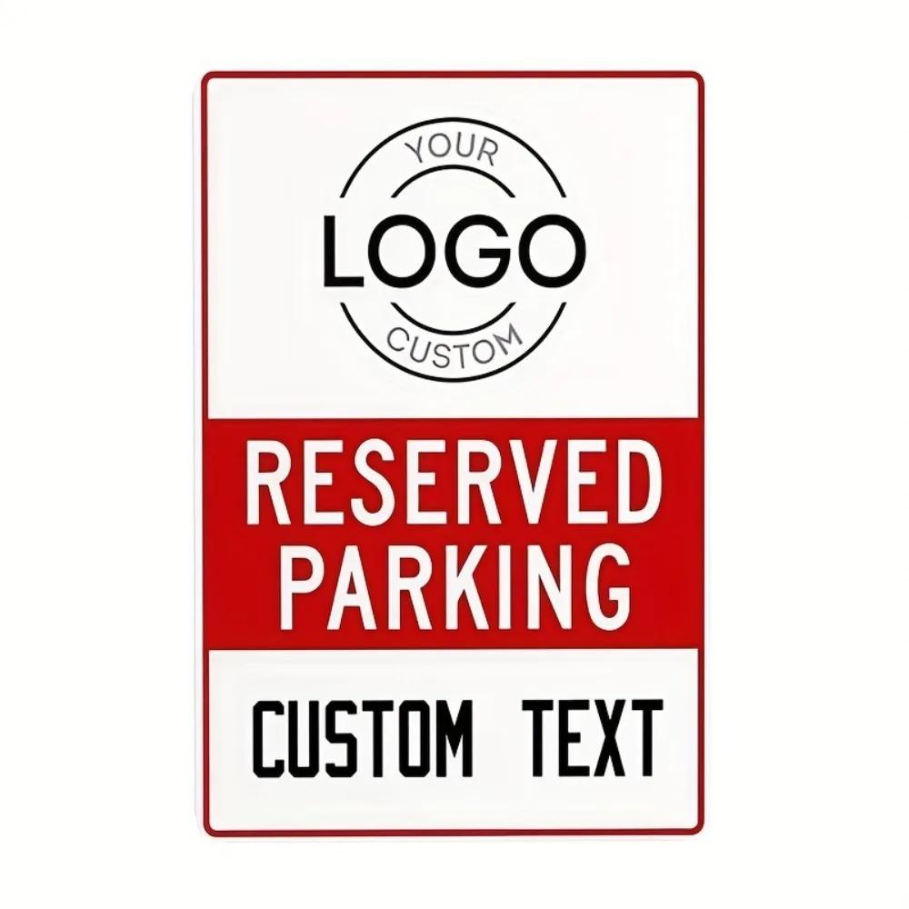 Custom 20x30cm Aluminum Reserved Parking Sign, Anti-Oxidation Metal Wall Decor for Business & Commercial Lots
