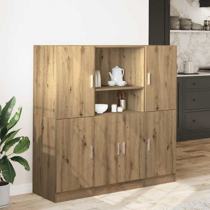 VidaXL Set of 3 Kitchen Cabinets Artisan Oak 3324159