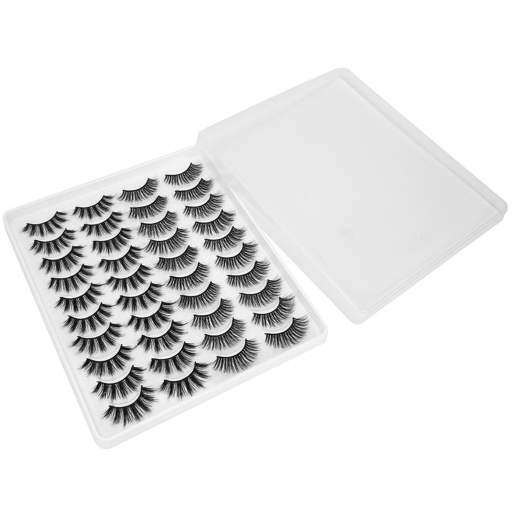 20 Pairs Makeup Long Thick False Eyelashes Daily Use Curly Dense False Lashes Set
