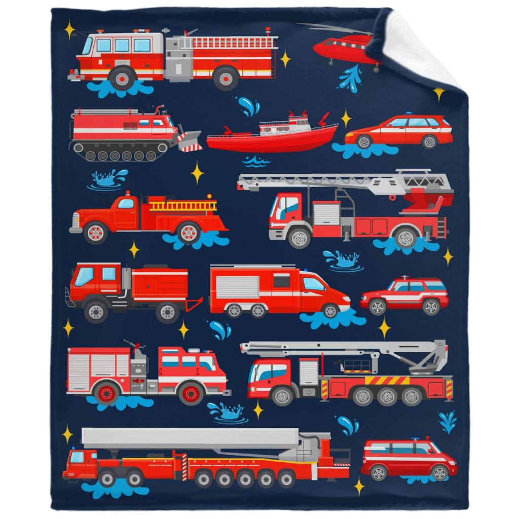 Firefighter Theme Printed Blanket for Sofa Bed Travel Camping Living Room Office Conditioning Blanket for All Seasons Gifts