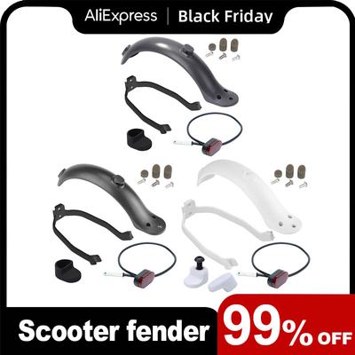 Rear Mudguard Fender Guard + Bracket + Hook +Taillight Electric Scooter Rear Fender Support Stand Taillight Set for M365
