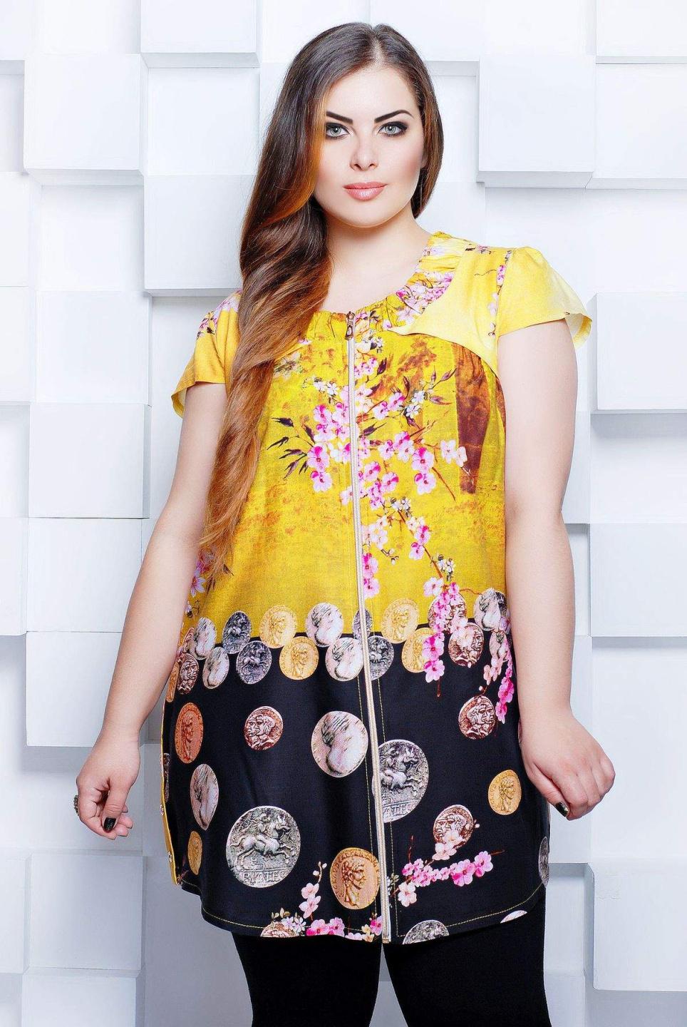 

Туніка зі штапелю Tatiana ВАЛЕРІ 3XL жовтий