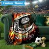 Custom Name FK Sarajevo Crest Fireworks Blanket Lightweight Ideal Bedding Blanket Perfect for Travel, Camping, Living Rooms, Sofas, Christmas Gift