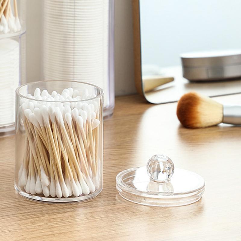 Cosmetic Cotton Ball Desktop Organizer Round Cotton Swab Toothpick Organizer Desktop Organizer