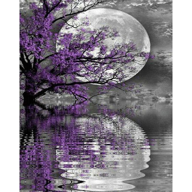 

Лунный пейзаж DIY 5D полная круглая алмазная живопись Мозаика Пейзаж Алмазная вышивка картина горный хрусталь домашний декор Gif Full Round 20x30CM