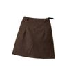 Plus Size Black Corduroy A-Line Midi Skirt for Autumn/Winter - Slimming, Versatile, and Bodycon Women's Clothing