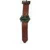 Nautische Sonnenuhr aus Messing mit Lederarmband