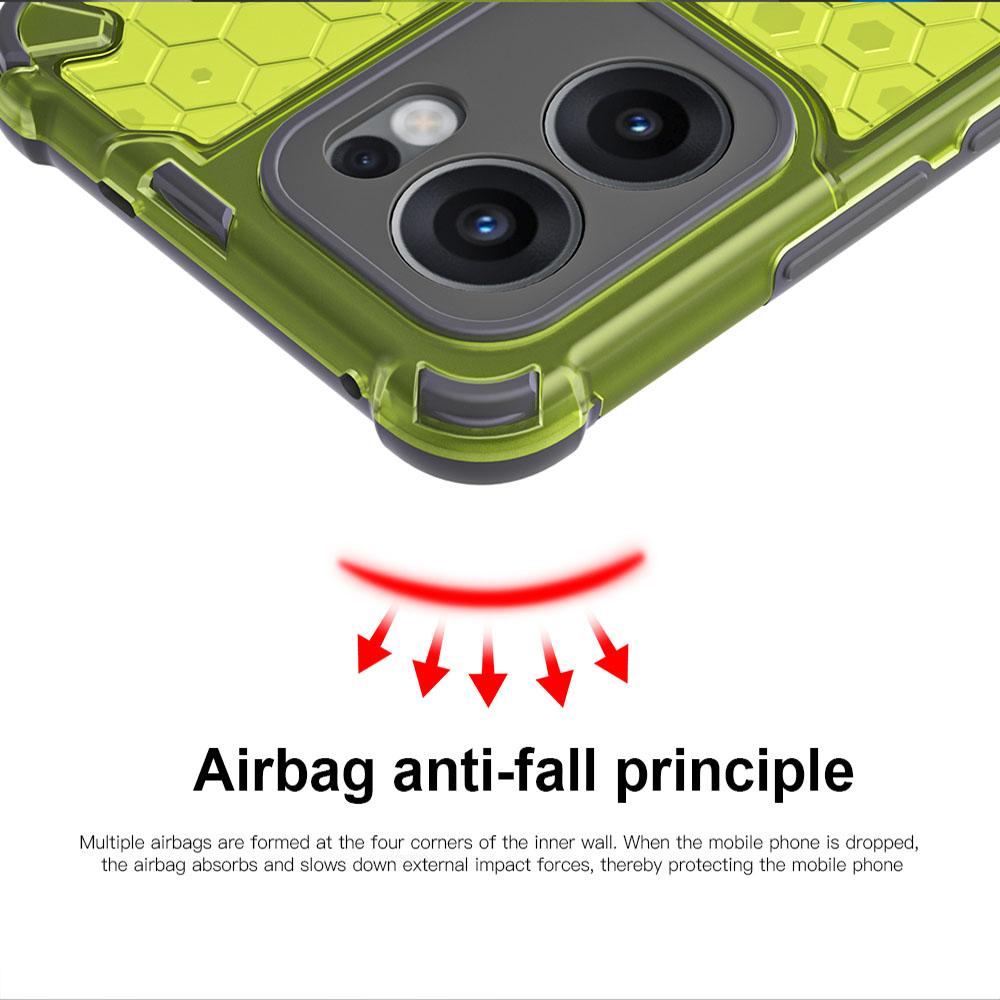 KEYSION Shockproof Armor Case for OPPO Reno13 F 5G Soft Silicone+PC Transparent Honeycomb Phone Back Cover for PPO Reno 13 F 4G