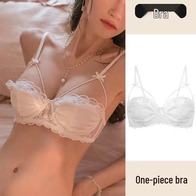 

Кружевной вышитый комплект бюстгальтера в стиле принцессы с косточками для миниатюрных фигур L