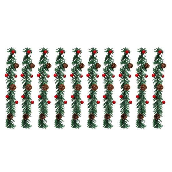 

10/20 Pcs Christmas Garland Ties with Red Berries And Pine Cones Xmas Artificial Pine Garland Decorative Greenery Bands for Holiday Decor 10 pcs