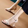 New Soft Leather French High-end Design Stiletto Open-toed Sandals In Summer