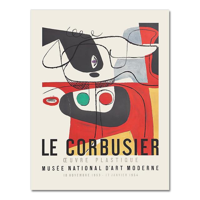 

Французский выставочный постер Ле Корбюзье, винтажный принт Autrement Que Sur Terre, современный абстрактный холст, картина середины века, декор без рамки 50*70cm