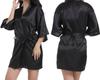 Cămașă de noapte kimono din satin pentru femei – Culoare uni lucioasă, halat de baie de vară scurt și sexy