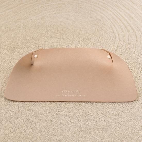 2Pcs Pet Food Mats Waterproof Non Slip Cat Meal Mat Faux Leather Pet