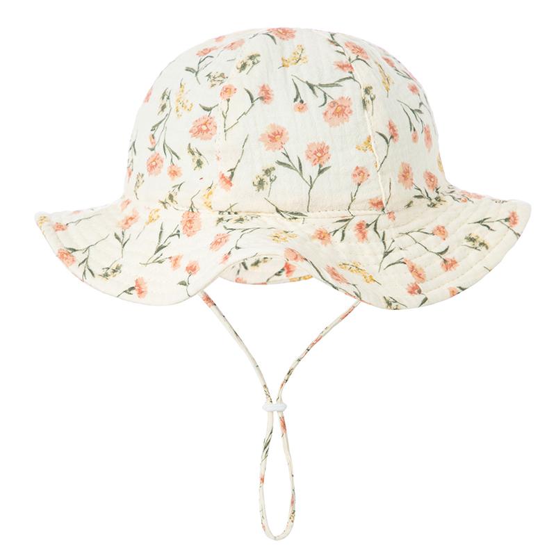 Baby Cotton Bucket Hat  Children Sunscreen Outdoor Caps Boys Girls Print Hat Unisex Beach Fishing Hat