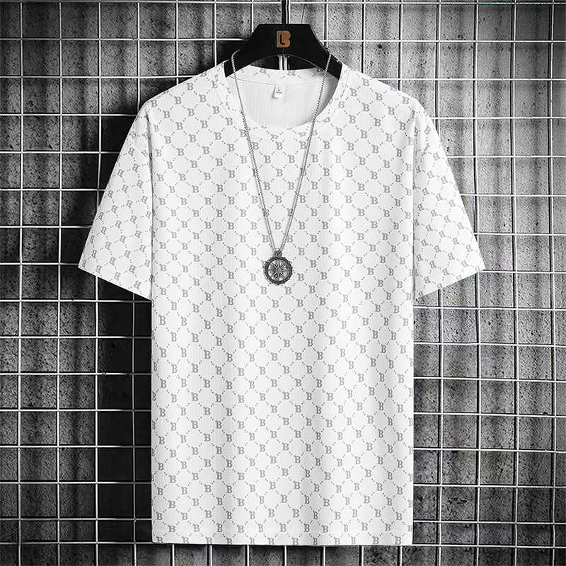 Летняя футболка с надписью мужская спортивная повседневная футболка с коротким рукавом M белый 1776₽