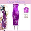 Costume Cosplay Boa Hancock di One Piece in Tessuto Raso per Festa di Halloween