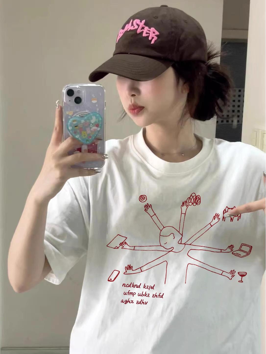 

Women s Oversized White Cotton T-Shirt - Summer 2025 Style, Loose Half-Sleeve M [Premium Quality]