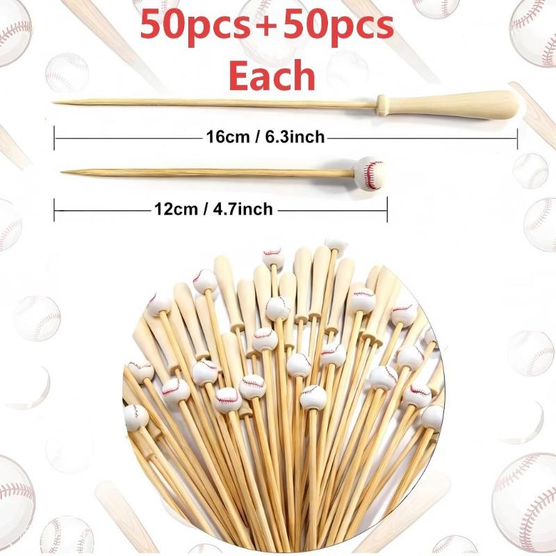 Golf Cocktail Picks, 4.7 In Fancy Toothpicks For Appetizers, Wooden Fruit Skewers Bamboo Food Sticks For Sandwich, Masters Golf