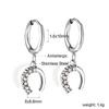 Spiral Planet Earrings Design Mushroom U-Shaped Fishtail with White Diamond Ear Buckle Stainless Steel Earrings