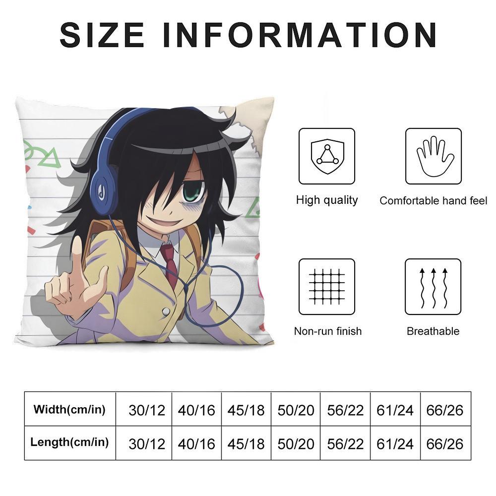 K-Kuroki Tomokoo Anime Cushion Cover Pillowcase Ultra Soft Skin Friendly Fabric Cloud Like Comfort & Concealed Zipper