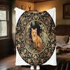 1pc Medieval style art fox blanket, al season lightweigh Poster blanket home office outdoor nap multifunc Poster blanketional blanket