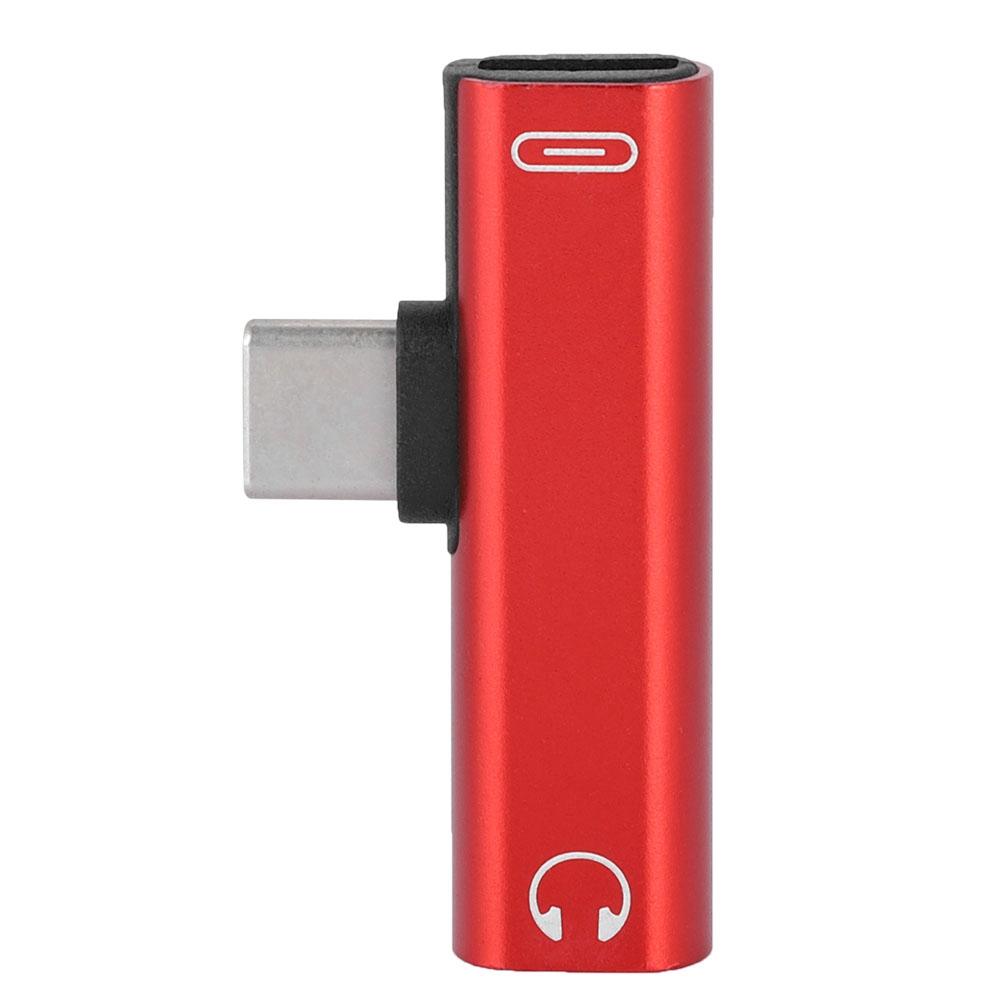 2'si 1 Arada Type C - 3.5mm Kulaklık USB Şarj Dönüştürücü Çok Fonksiyonlu Dönüştürücü Siyah