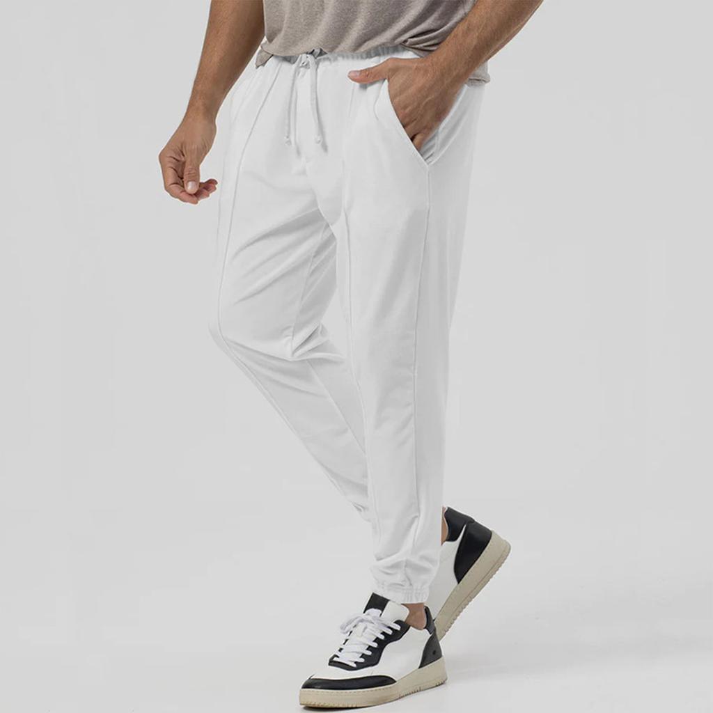 Men's Long Pants, Elastic Waist Drawstring, Lightweight, Slim Fit, With Pockets, Comfortable And Breathable Linen Long Pants