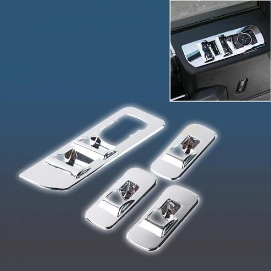 

For 2015-2018 Ford F150 Window Lift Switch Button Knob Chrome Cover Trims Frame