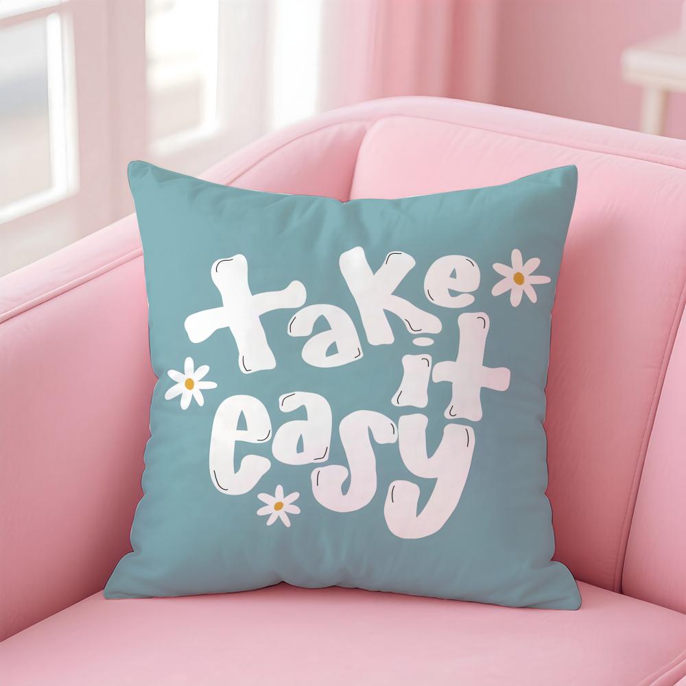 Casual daily Minimal English letters Cushion Cover Linen Pillowcase Cover Soft Decor for Sofa Home Room