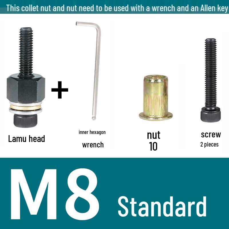 Multi-Purpose Electric Rivet Tool with Manual Wrench and Nut Head Attachment