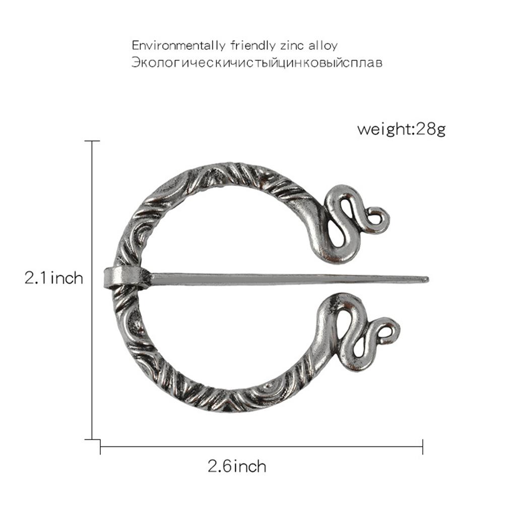 Spilla Vichinga Norrena In Lega - Design Rune Antico, 4.2x5.8 Cm, Per Mantelli E Sciarpe - Foto 4