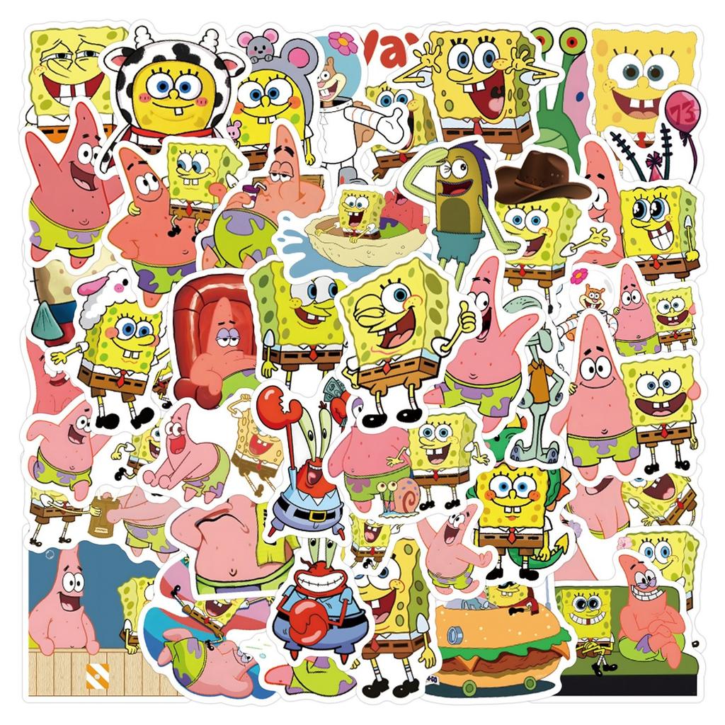 55pcs Suitcase Stickers Waterproof Stickers Scooter Computer Tablet Cartoon Decoration
