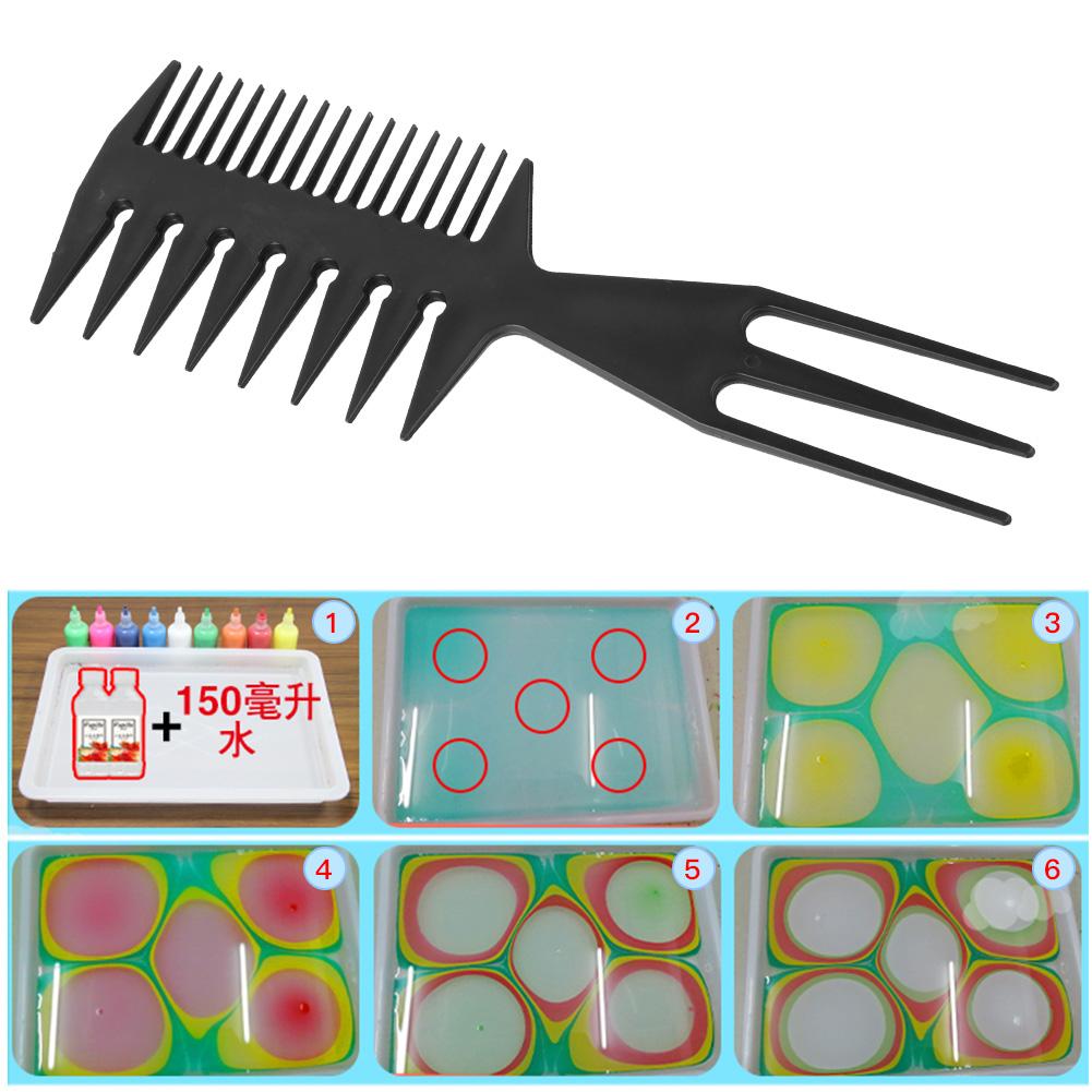 Professional Double Side Plastic 3 Kinds of Combs Paper Marbling Combs Ebru Art Tool