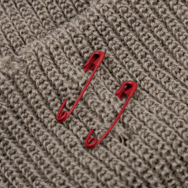 BLACKBLOND BBD Podarty Niestandardowy Krótki Czapka (Ciemny beż)