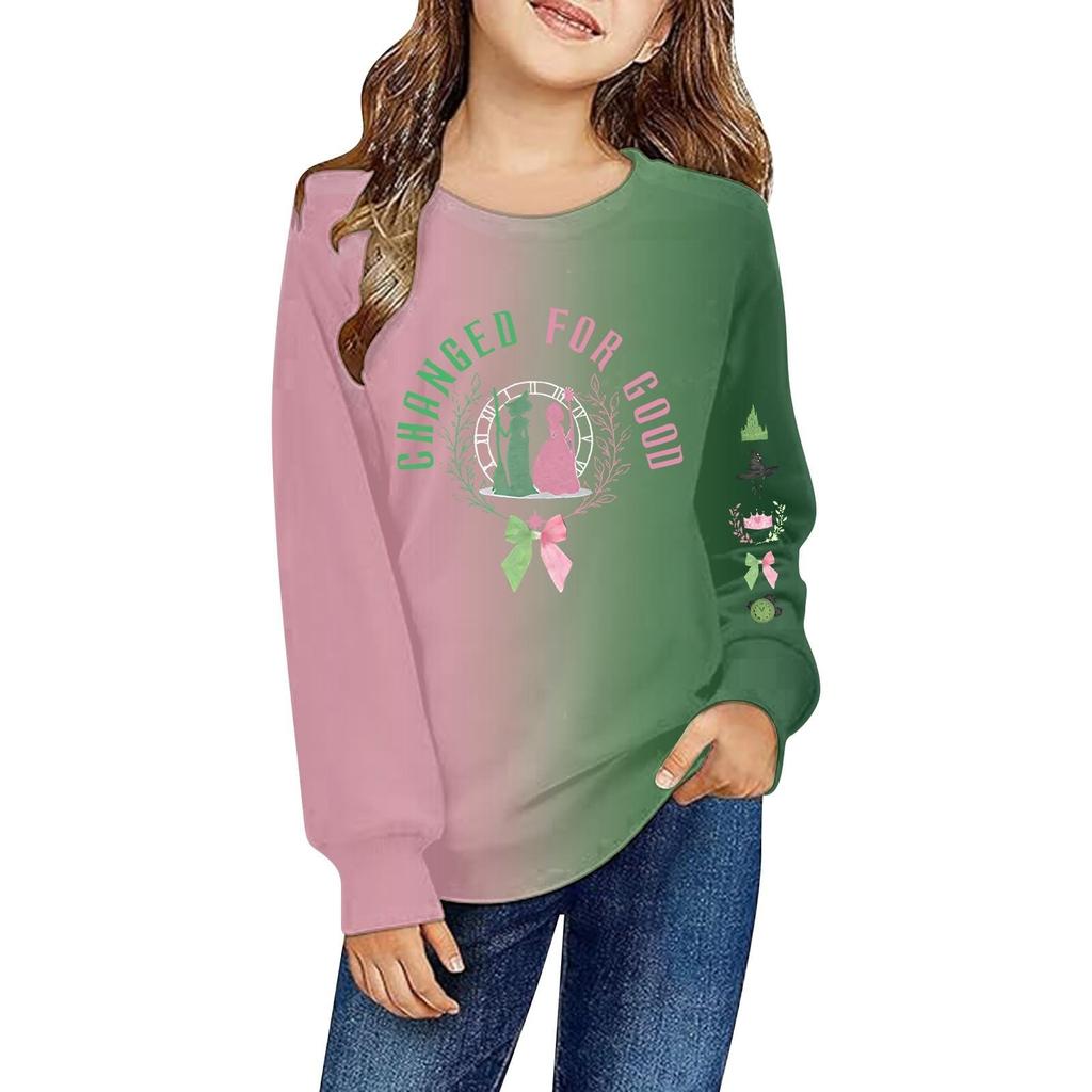 Kids Seven Sleeve Round Neck Christmas Printed Casual Top