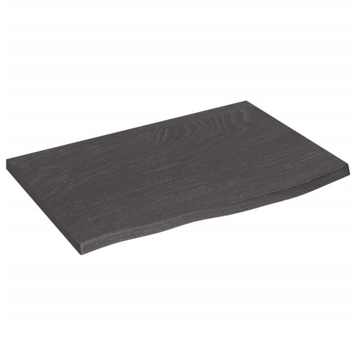 VidaXL Étagère murale gris foncé 60x40x2 cm bois chêne massif traité 363767
